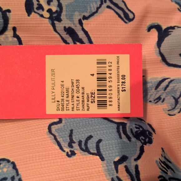Lilly Pulitzer Mila stretch shift dress size 4 Zanzibar blue - Picture 3 of 3